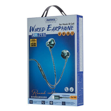 Écouteurs Filaires Lightning en métal Remax RM-711i - 1.2M - Vert